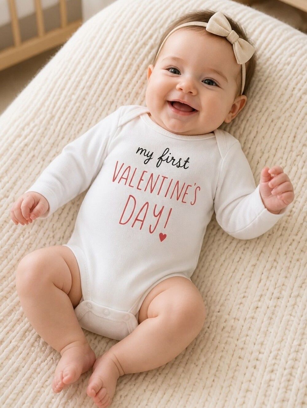 Carter's Baby 6M White Cotton Onesie My First Valentine's Day Photo Outfit
